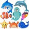 Sea Animal Balloons - Large Shark Dolphin Whale Fish Creature Foil Balloons for Under The Sea and Ocean Theme Party Decorations